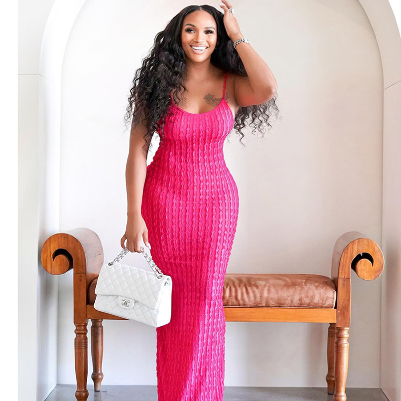 245g Weight Maxi Long Dress, Above Knee Dress Length Type Sleeveless Sleeve Length Sheath Dress Dresses Type Spandex, Polyester Fabric Type Wholesale Women'S Simple Style Backless Solid Color Daily U Neck Sleeveless Sheath Dress