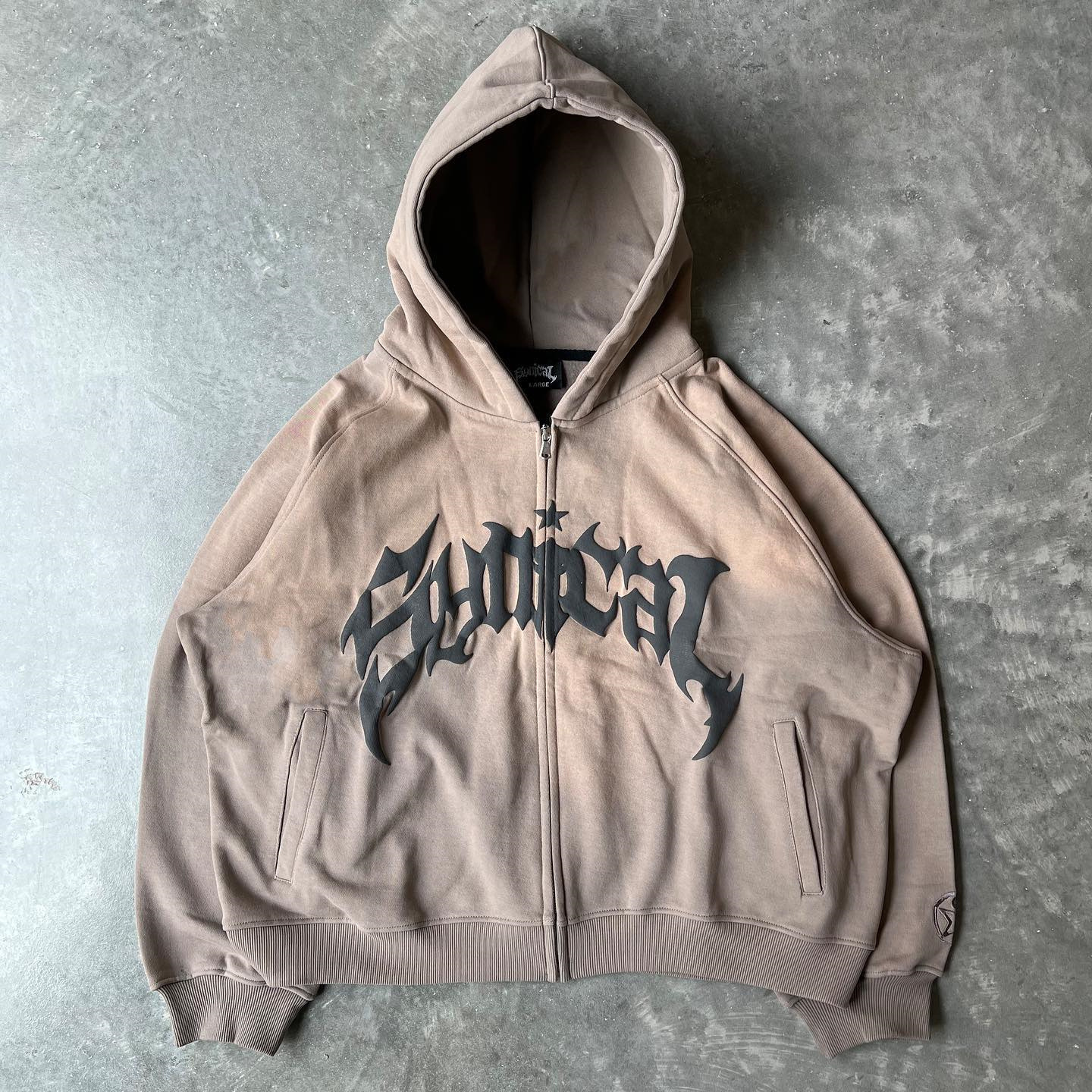 Sudadera con capucha y cremallera american retro gothic estrellas_voghion.com