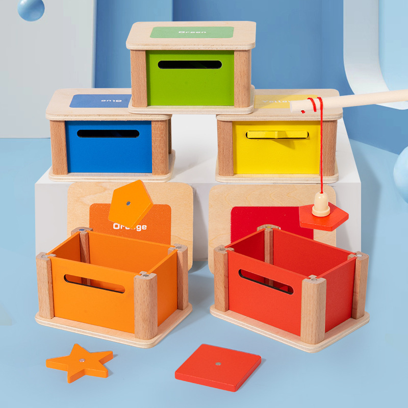 Juguetes educativos Montessori para niños, caja de clasificación de colores, clasificación de formas, juego de pesca, juguetes educativos para el desarrollo temprano. image 4