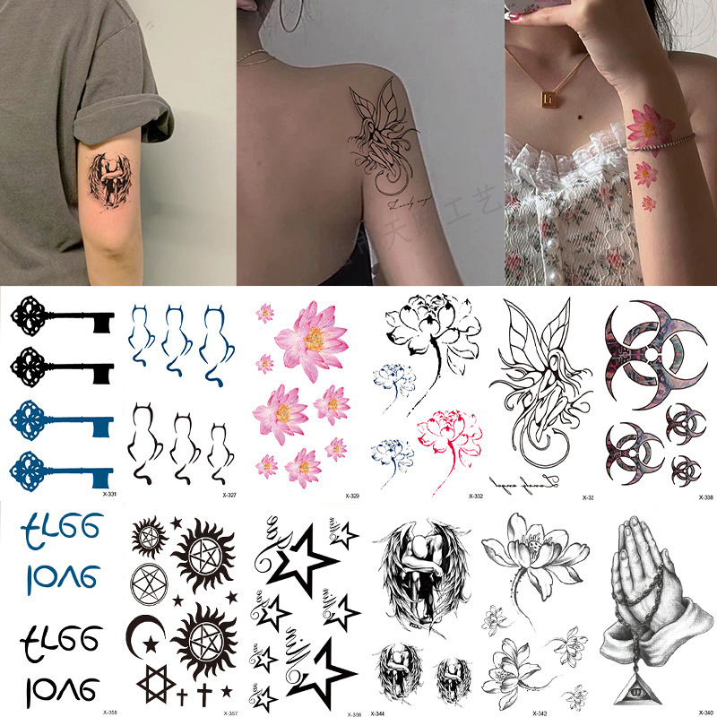 New Small Fresh Tattoo Stickers Sexy Cute Little Picture Heart Waterproof Colorful Literary Flower Cartoon Temporary Stickers