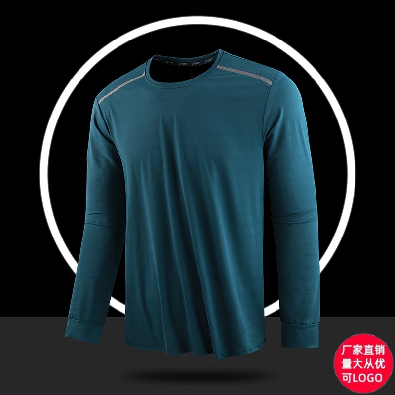 2024 New Ice Silk long sleeve quick-drying clothes sports casual round neck thin sun protection couple wear summer outdoor T-shirt