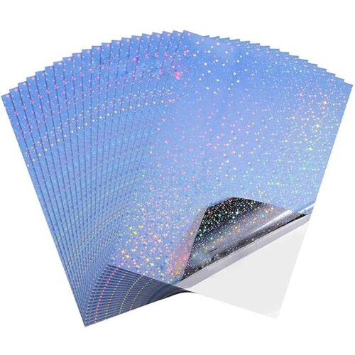 Amazon A4 Inkjet Pressure Sensitive Holographic Laser Diamond Sticker Waterproof Inkjet Vinyl Pressure Sensitive Label Printing Paper