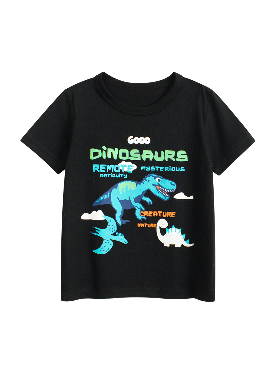27kids ropa para niños camiseta de manga corta para niños verano nueva ropa para bebés impresión de dinosaurios de una pieza