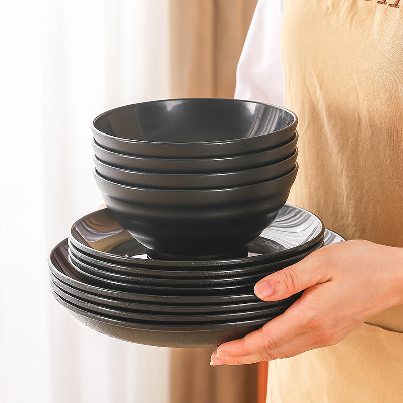 Jiabei plastic bowl plate plate water cup plastic bowl plate Cup tableware suit 16-piece cross-border wholesale
