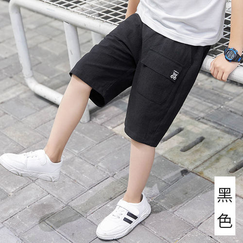 Boys shorts summer thin  new outer wear medium and large children's summer wear sports children's overalls five-point medium pants