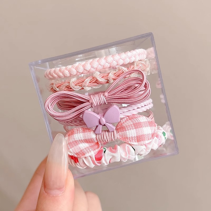 Niños cuerdas de cabeza de cola de caballo alta lindos bebés cabello anillo de cabello de cabello de niñas no lastimar cabello toque de banda elástica alta