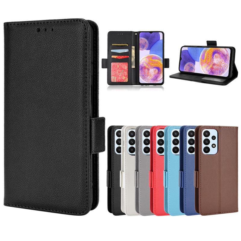 For Samsung Galaxy A23 4G Phone Case Card A23 Leather Case Flip Bracket Protective Case Litchi Pattern For Samsung Galaxy A23 4G Phone Case Card A23 Leather Case Flip Bracket Protective Case Litchi Pattern
