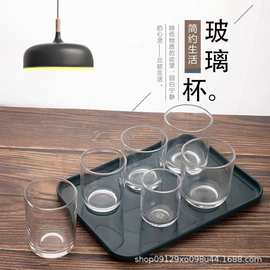 弧底玻璃杯家用客厅烛台装饰摆件透明蜡烛容器可来图印刷杯面diy