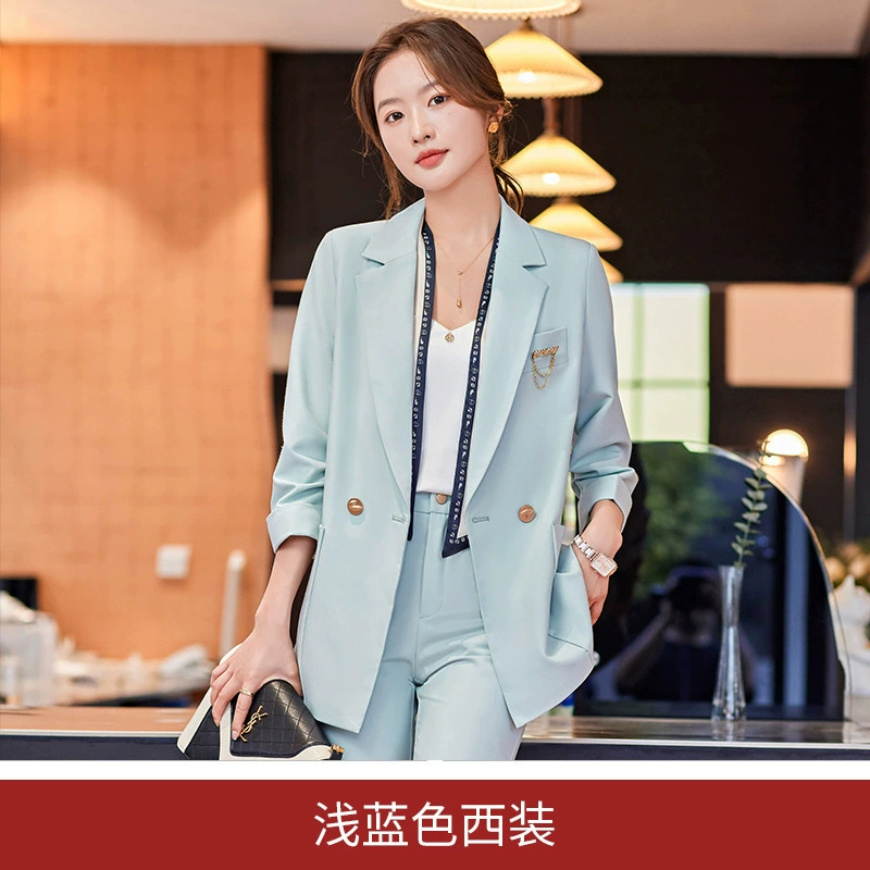 Комплект весны, длинный классический пиджак костюма, 2023 год, slim fit, середина длины