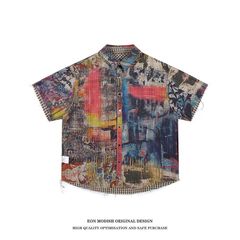 EONMODISHメンズ | 2024夏の新商品はアメリカ街のファッションの個性的な両面に半袖シャツを着ている