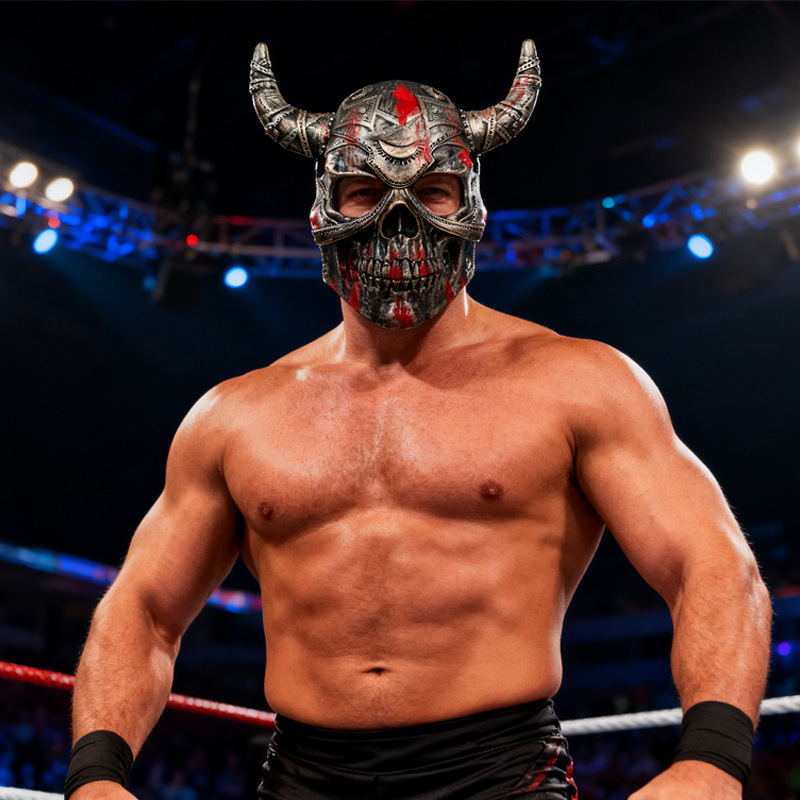 La máscara de estilo vikingo, la máscara Nephilim, la máscara de esqueleto de Nephilim, los propósitos de baile, el toque TK.