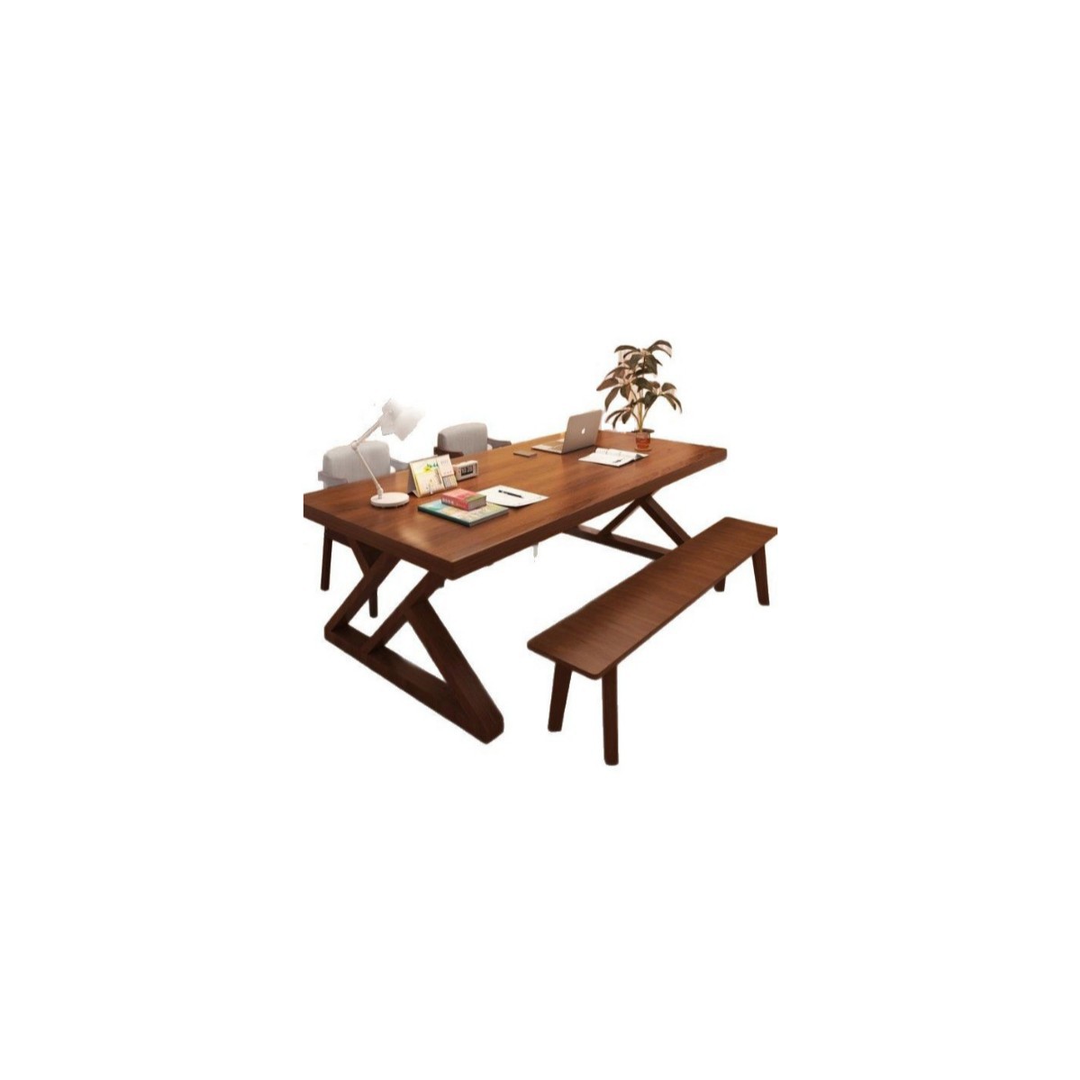 Mesa de tablero grande de madera maciza para uso doméstico en la sala de estar, escritorio largo, escritorio simple, banco de trabajo, escritorio de estudio de lectura para varias personas