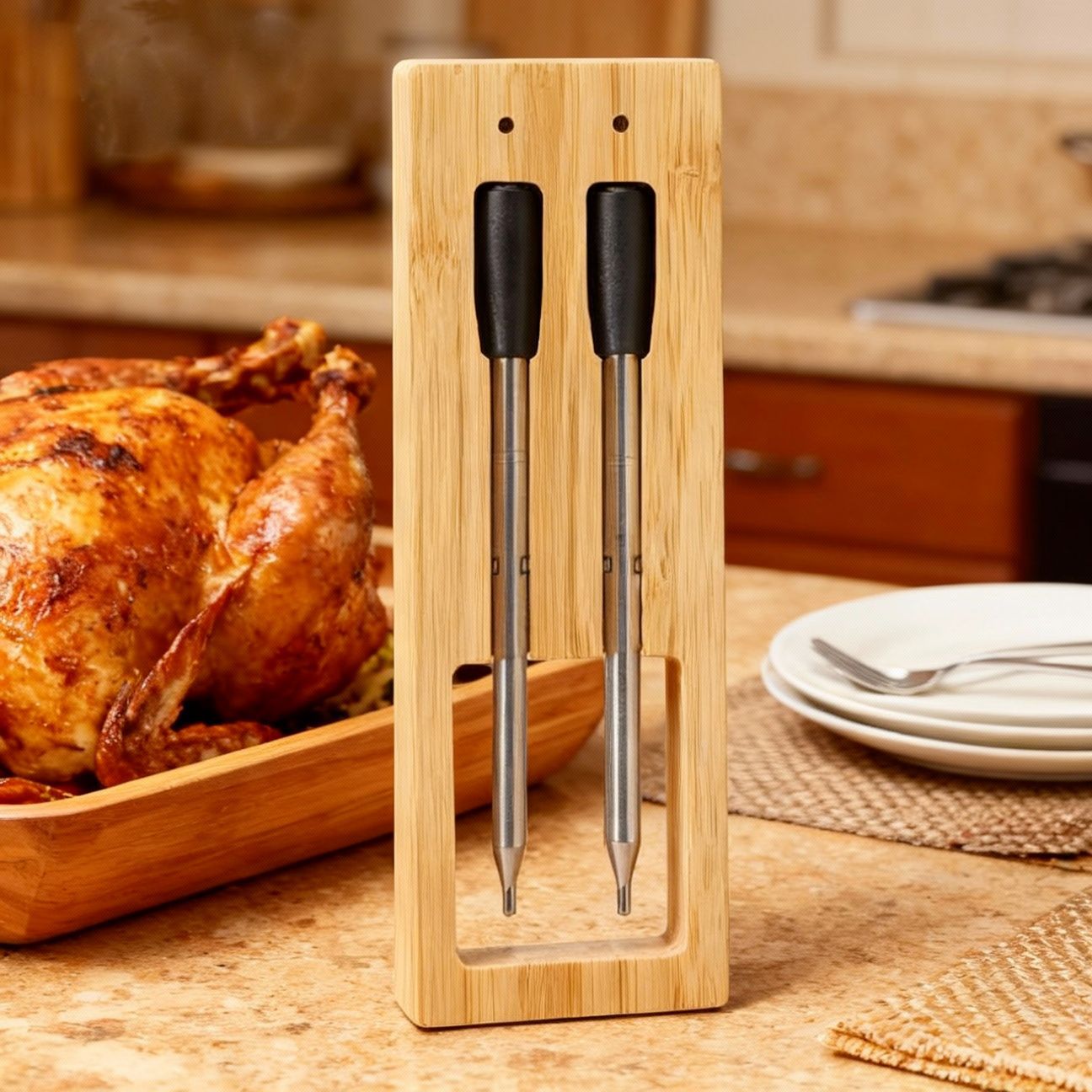 Bluetooth 5.2 Impermeable y resistente a las herramientas de cocina Termómetro para alimentos Nuevo termómetro inalámbrico BBQ de múltiples agujas APP inteligente