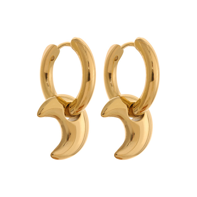 Daily Occasion Stainless Steel Material Star Moon Heart Shape Stainless Steel IG Style Earrings