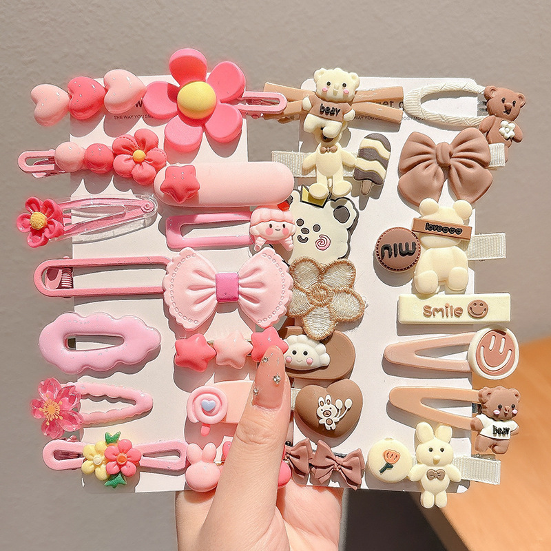 2024 nuevo clip BB de color lindo clip de cabello de boca de pato chica lateral clip de frange para niños tocado tarjeta de cabello rotura