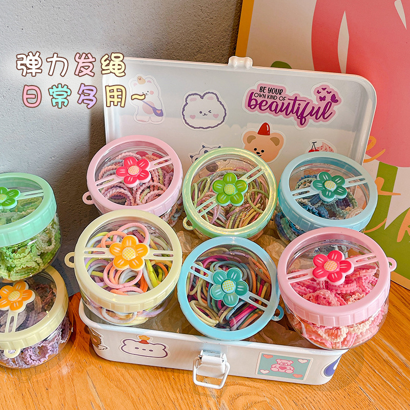 子供用の小さなレースのゴムバンドを缶詰した子供用ヘアゴム、親指ヘアバンド、伸縮性のあるヘアアクセサリー、ヘッドバンド|undefined
