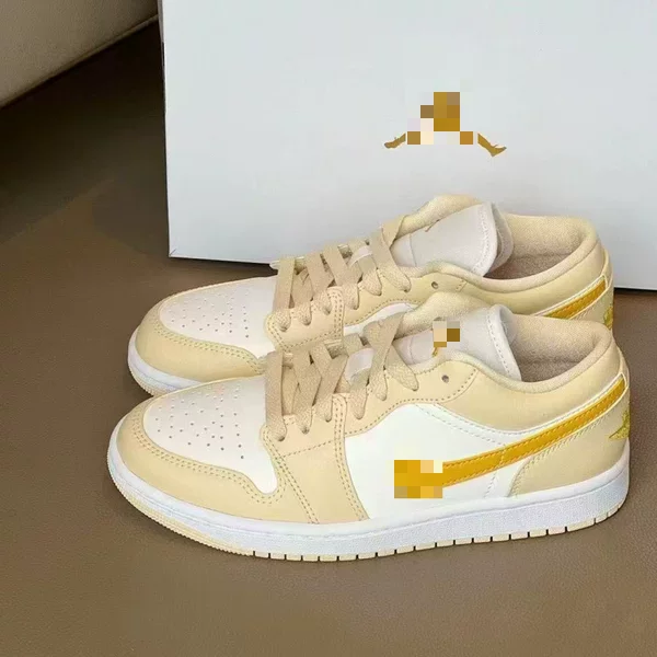 Putian Pure Original Low-Top Cream Yellow Basketball Shoes for Men and Women, Cross-Border Fashion Casual Versatile Couple Sports Shoes Sneakers