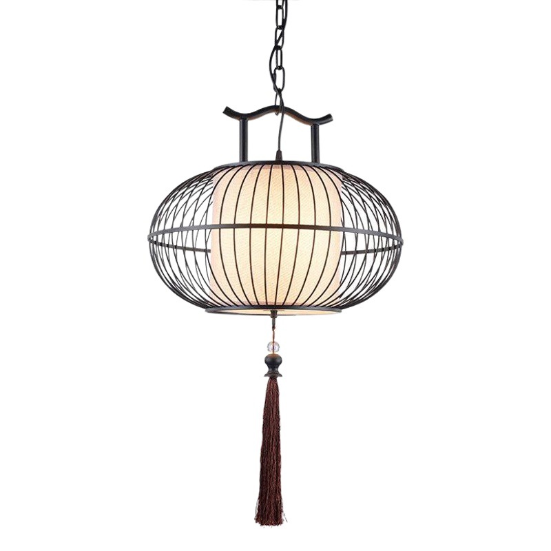 Nuevo estilo chino jaula de Pájaro de Hierro araña retro creativo personalizado olla caliente restaurante linterna estilo chino Casa de Té restaurante lámpara