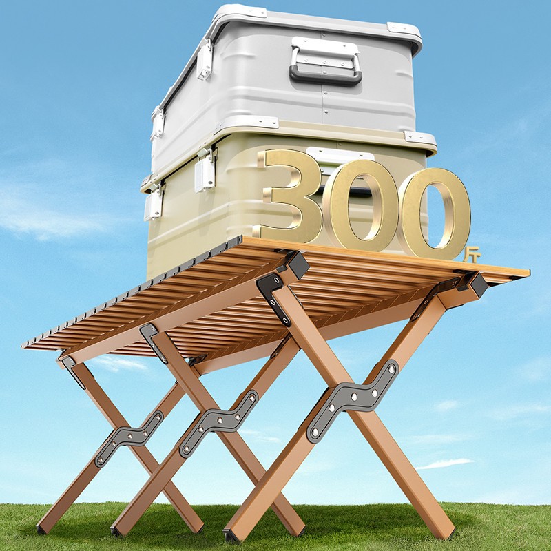 Outdoor Camping Table and Chairs Aluminum Egg Roll Table Outdoor Folding Table Portable Table Picnic Supplies Equipment Set