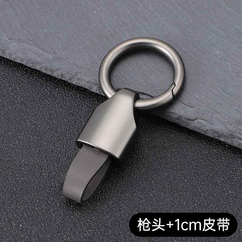 Productos transfronterizos llavero de coche de metal para hombres llavero personalizado de alta gama diseño de cuero ancho y estrecho adecuado para todos los modelos