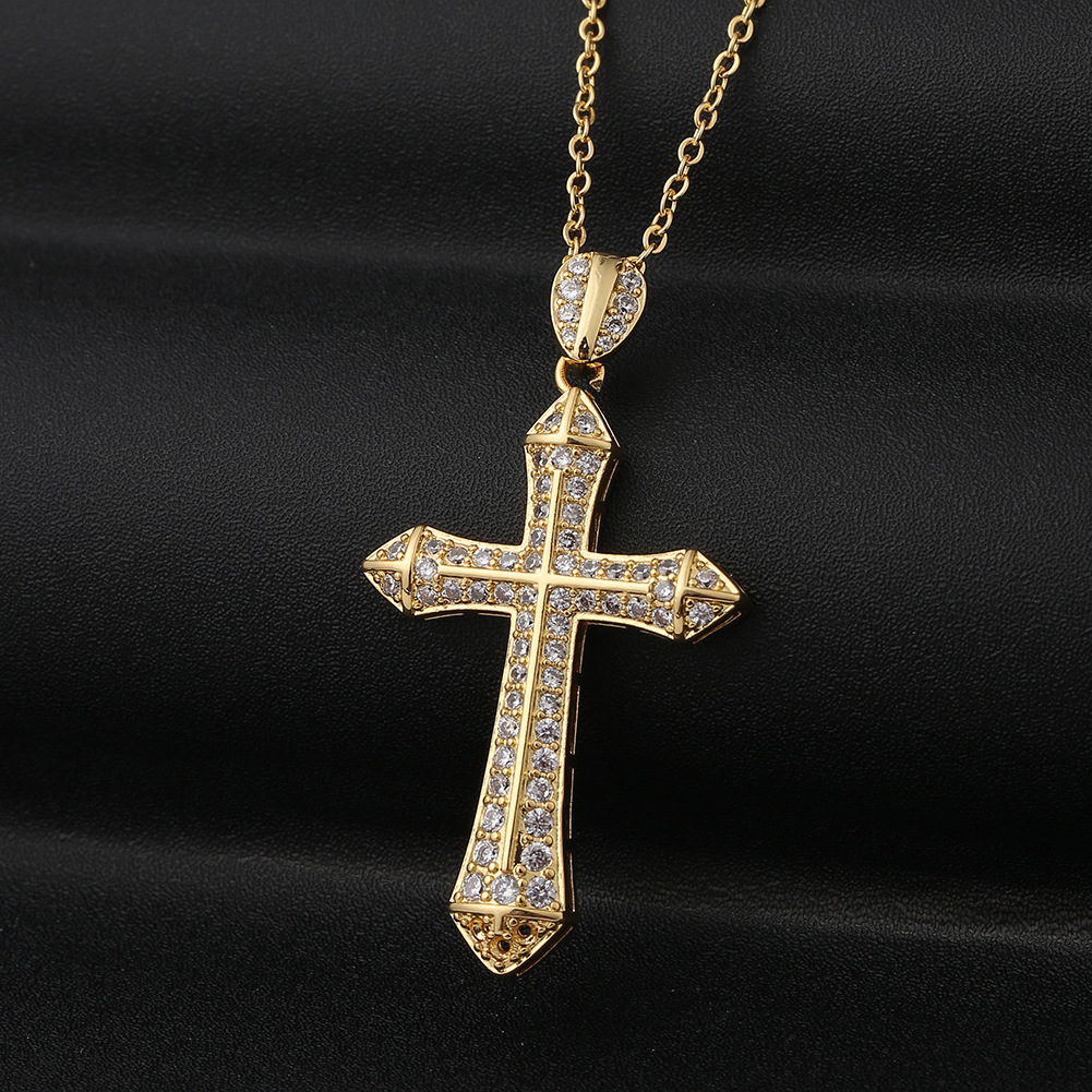 Fashion Cross Jesus Copper Zircon Necklace Wholesale display picture 6