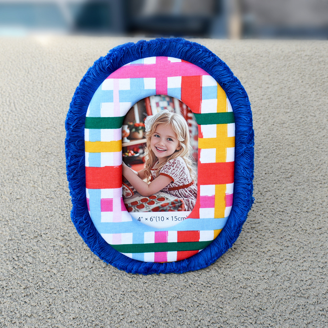 毛绒镜子化妆镜密度板mdf包绒布流苏长方形中空欧美粉色25*19cm