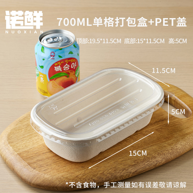 Caja de embalaje de frutas, caja de comidas desechable, viaje de primavera, picnic, camping, comida ligera, arroz cortado, doble división al aire libre