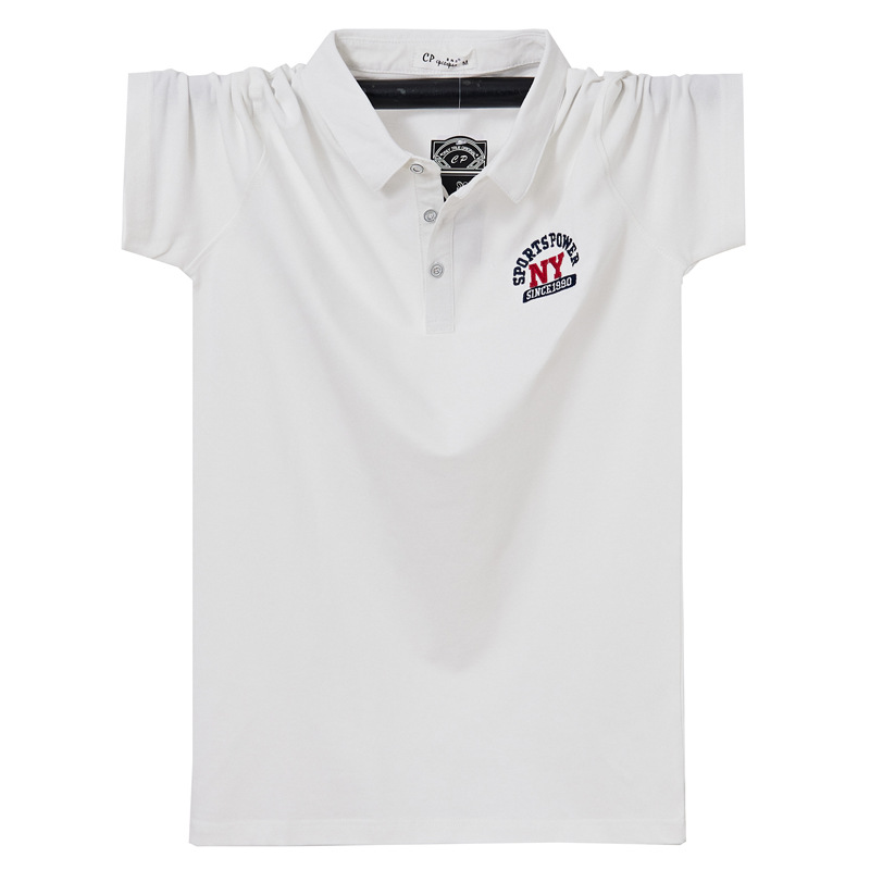Fattened oversized lapel short sleeve T-shirt men's king-size polo shirt Thin cotton business casual half-sleeved T-shirt 2258_voghion.com
