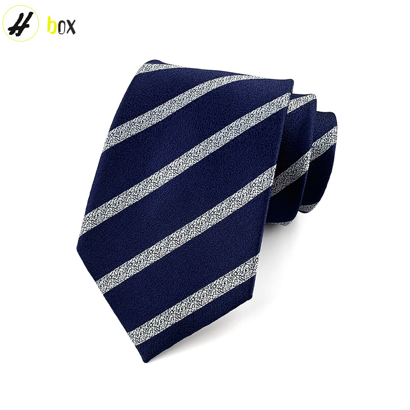 Los hombres corbata jacquard seda 8cm hecho a mano profesional formal desgaste entrevista negocios Corbata a rayas hombres en stock al por mayor