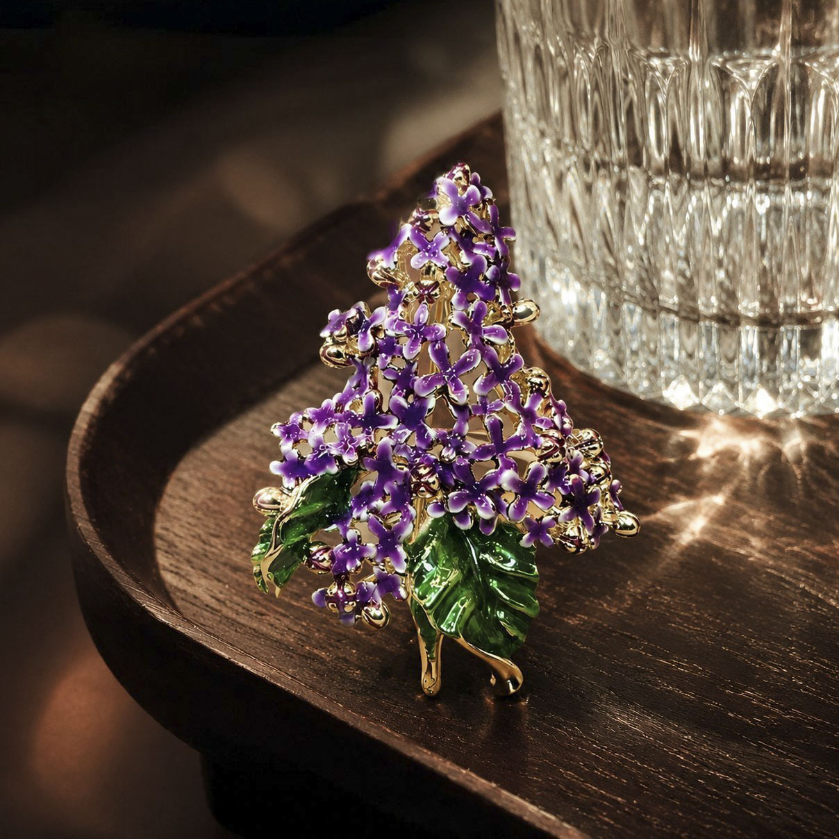 Purple Lilac Flower Brooch, High-End Feminine Enamel Corsage, Niche High-End Anti-Exposure Pin Accessories