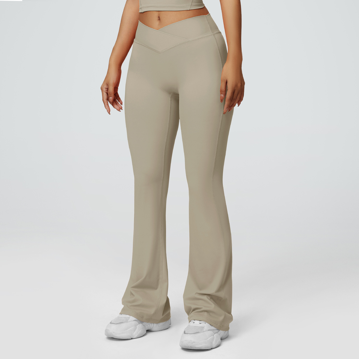 Pantalones de yoga de cadera ajustados transfronterizos, pantalones anchos para mujer, pantalones acampanados para deportes de carrera, pantalones de fitness de cintura alta