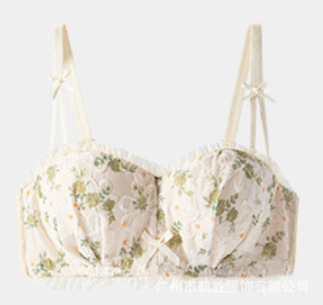 Ropa interior superior de tubo de niña de verano floral, sin costuras, hermosa espalda, sin anillo de acero, pechos pequeños, sujetador de texto grande image 6