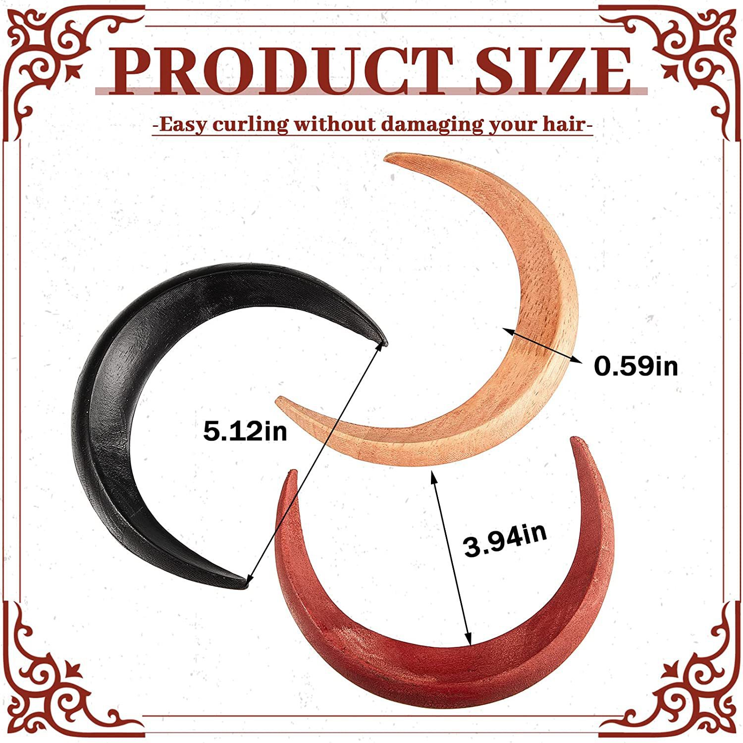 Venta caliente transfronteriza Luna horquilla de pelo en forma de media luna horquilla de pelo rizador al por mayor venta exterior de madera venta caliente