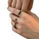 Cool Emerald Tourmaline Ring Women's Light Luxury Niche Unique Design High-looking Retro Index Finger Ring Wholesale