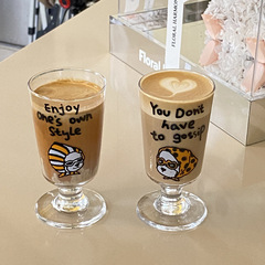 很酷～中古风小狗高级杯法式复古红酒杯 个性修勾小众牛奶杯礼物