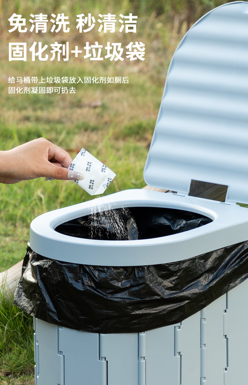 【Premium Selection】Portable Outdoor Camping Folding Toilet Car Seat Toilet Emergency Toilet for Car Travel Odor-Proof