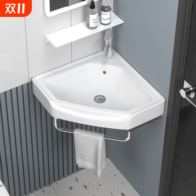 Triangular Washbasin Corner Washbasin Simple Children's Washbasin Small Washbasin Mini Ceramic Wall-Mounted
