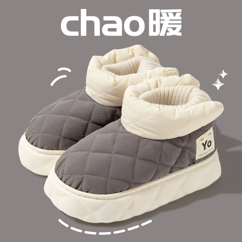 Снежные сапоги женский зимний новый сетевой красный зимний красный красный водонепроницаемый пуховые туфли на открытом воздухе теплые хлопчатобумажные туфли для мужчин