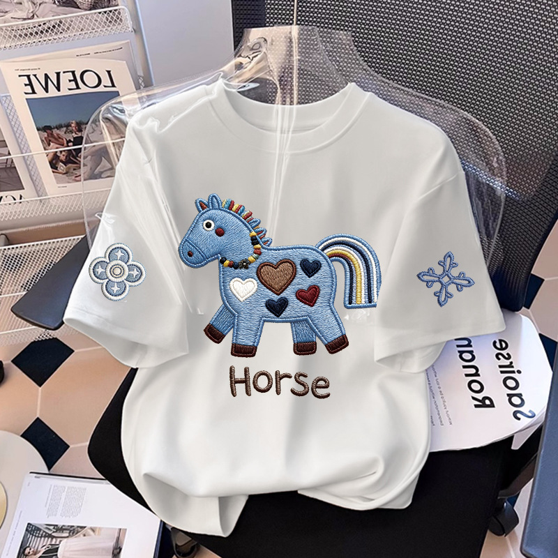 2026新款女童短袖纯棉T恤夏季印花女孩卡通上衣t恤宝宝中大童半袖详情3