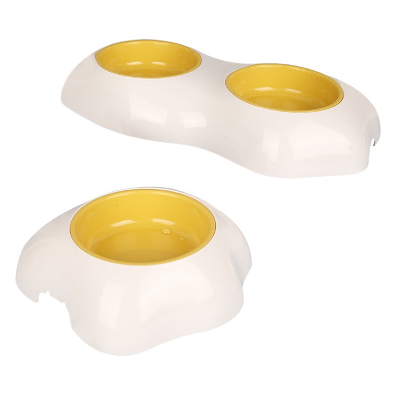 Suministros para mascotas transfronterizos yema de huevo vajilla para mascotas gato tazón doble tazón gato tazón perro tazón de arroz yema de huevo tazón para mascotas al por mayor