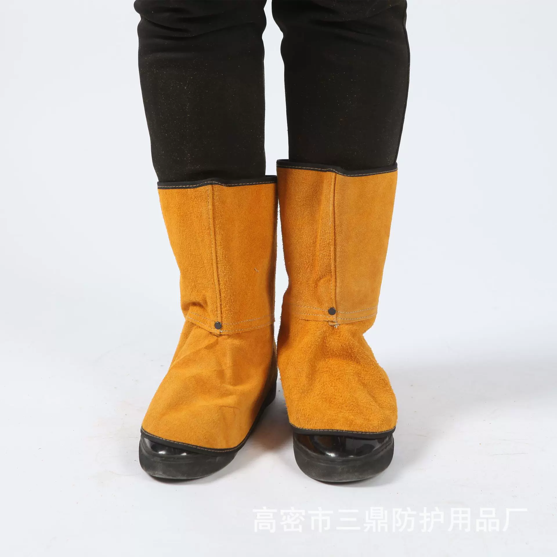 焊工脚套牛皮防烫防飞溅隔热鞋套加长纯牛皮劳保防护脚盖