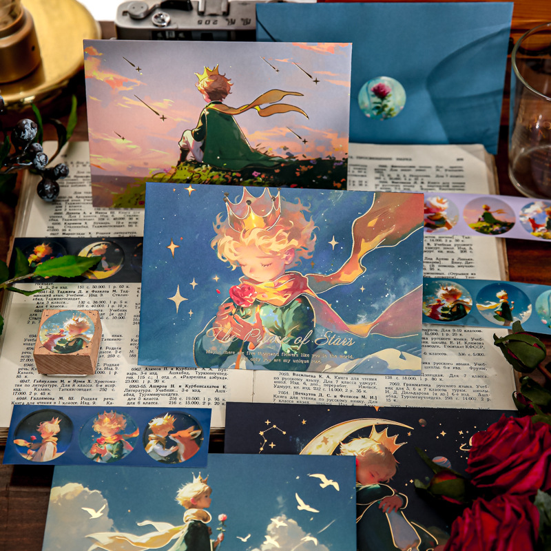 Papel Sr. Star Dream Prince sobre pequeño universo dibujos animados sobre de alto valor de cara sobre de tarjeta postal sobre de embalaje de tarjetas postales