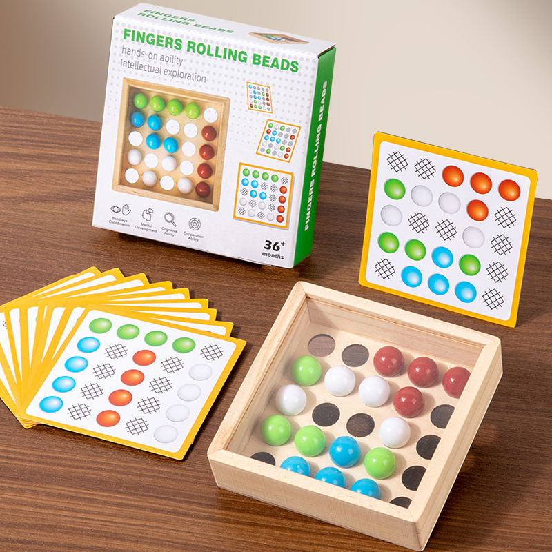 Niños ejercicios de puzzle palillos cuentas juego de rompecabezas madera entrenamiento de concentración 2 - en - 1 cuentas para disipar la diversión