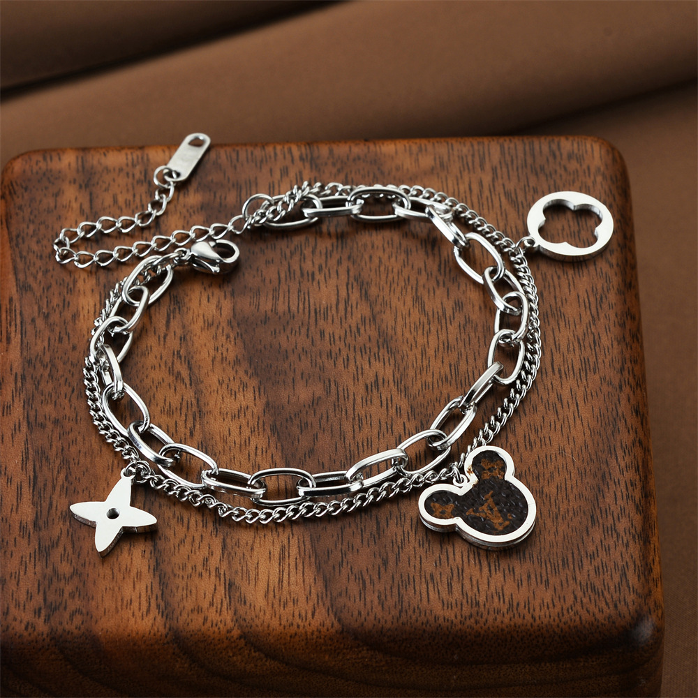 Joyas transfronterizas europeas y americanas Pulsera de acero de titanio de todo fósforo Versión coreana del temperamento bohemio Pulsera de acero de titanio que no se desvanece Joyería femenina