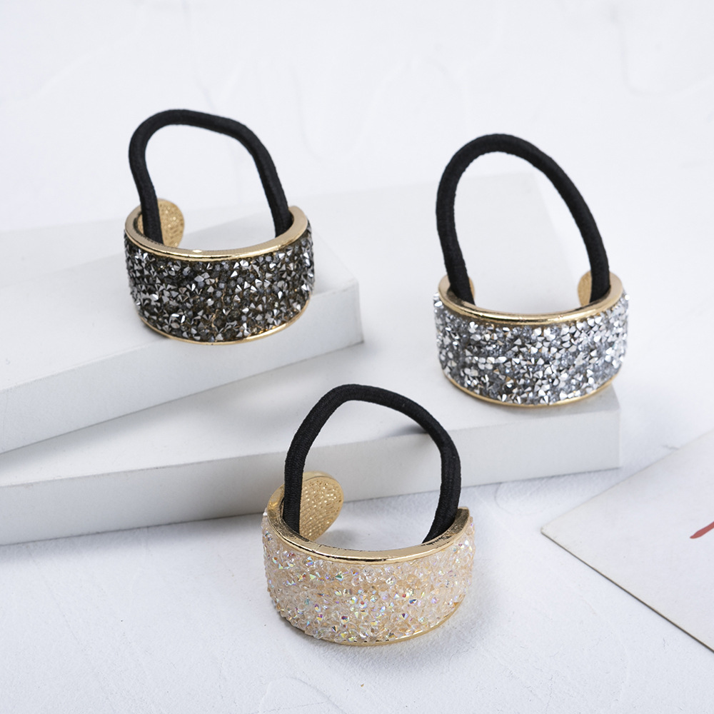 Fashion Geometric Alloy Plating Artificial Diamond Hair Tie display picture 1