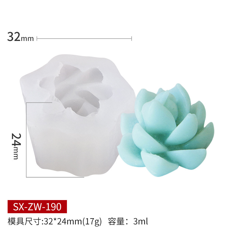 Sanxin tridimensional suculenta silicona vela molde DIY aromaterapia vela fragante piedra yeso pudín pastel herramienta de molienda
