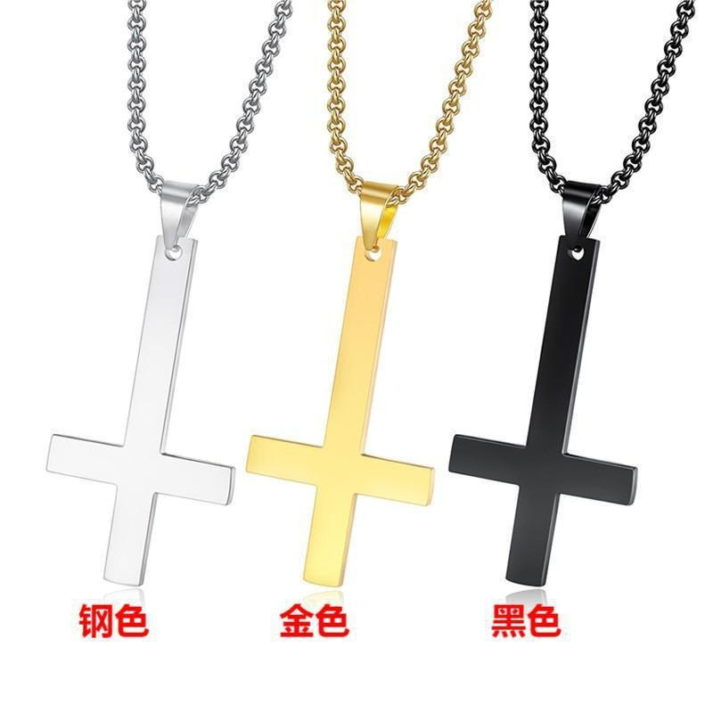 E-Commerce Jewelry 57mm Stainless Steel Inverted Cross Pendant Personalized Men's Pendant Stainless Steel Pendant