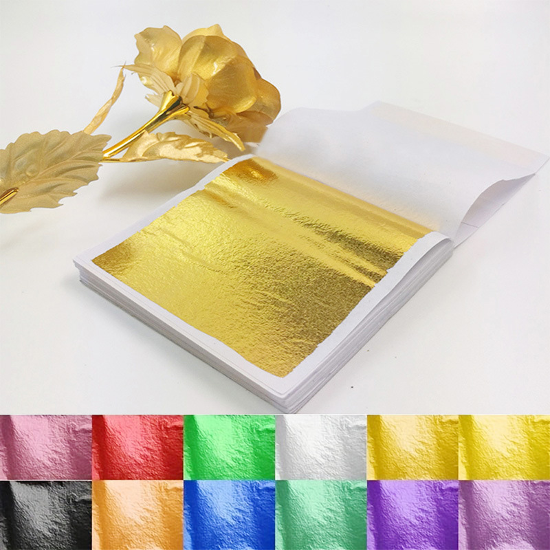 跨境专供优质金箔纸14*14手抓金箔美甲水晶泥DIY滴胶工艺装饰金箔