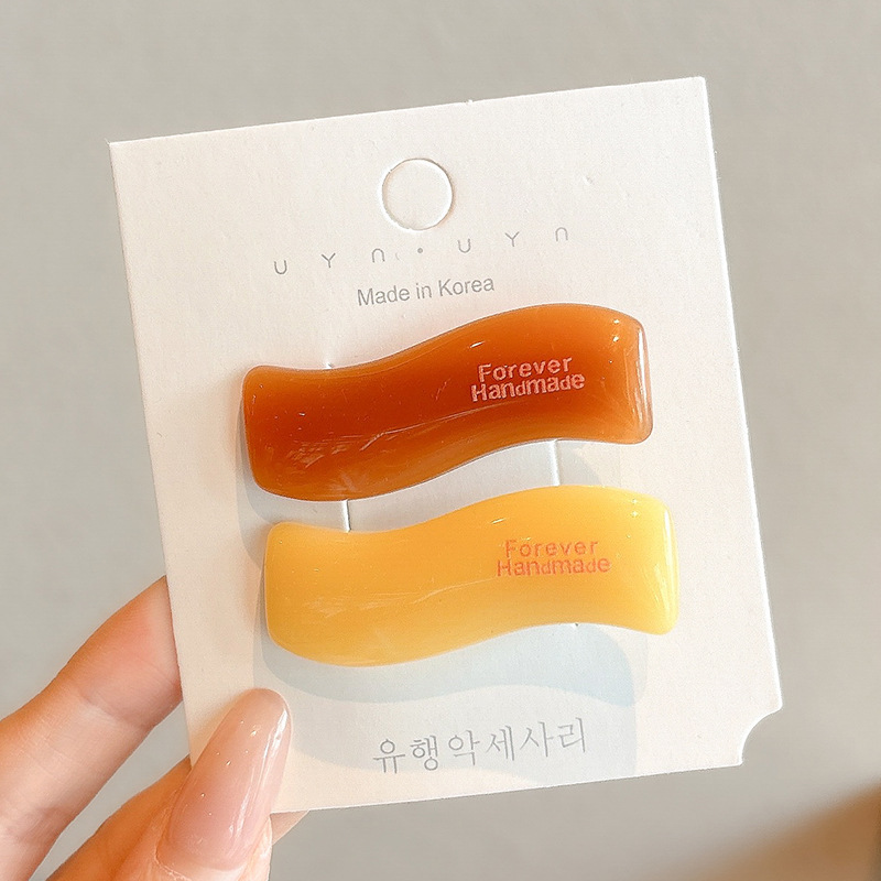 Crema ondulado punto arco clip para el cabello de la mujer adorable lateral cabello roto frisa clip de boca de pato clip para la niña clip para el cabello