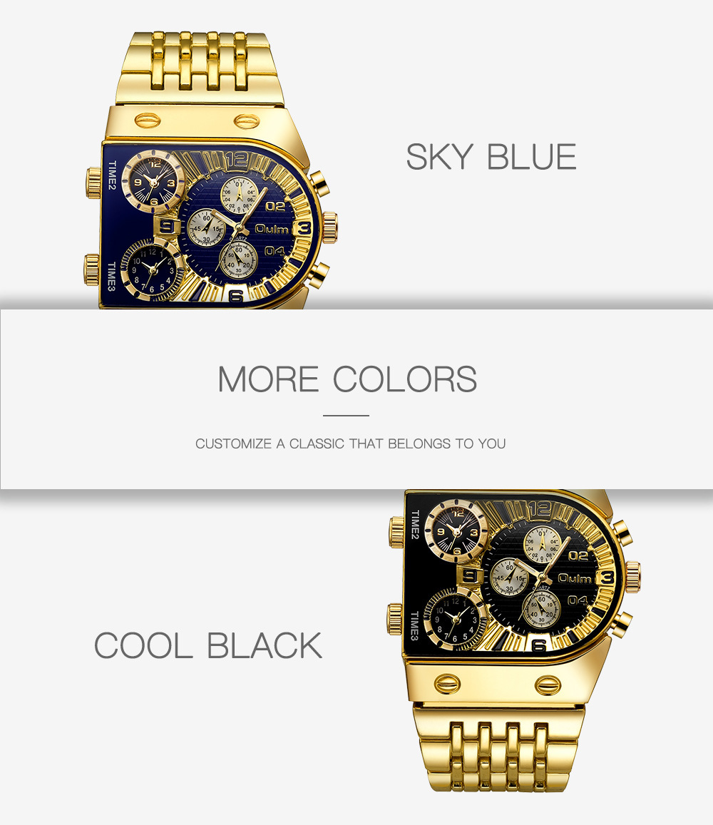 Reloj de hombre de cuarzo con múltiples zonas horarias y dial luz_voghion.com